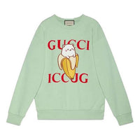 Gucci x Bananya Crossover SS21 Kitten Round Neck Cartoon Long Sleeves Green 617964-XJDGS-3614