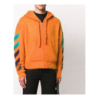 Men's Off-White 3d Logo Hooded Knit Orange OMHA073R20B020231988