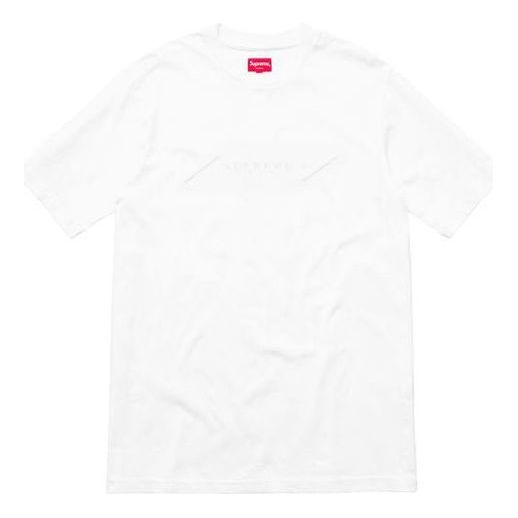 Supreme SS18 Tonal Embroidery Top White Tee SUP-SS18-331