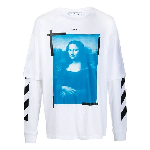 Off-White SS21 Pattern Printing Long Sleeves White OMAB022R21JER0010110