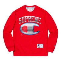 Supreme SS19 x Champion Chrome Crewneck Crossover Unisex Red SUP-SS19-10216