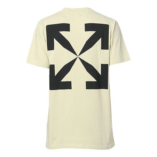 Men's Off-White C/O VIRGIL ABLOH Arrow Short Sleeve Version Creamy White T-Shirt OMAA027S201850156110