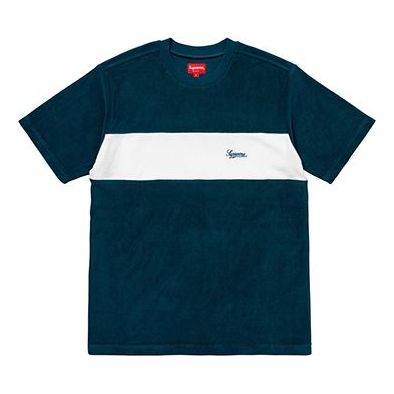 Supreme SS18 Chest Stripe Terry Top Dark Teal Tee SUP-SS18-517