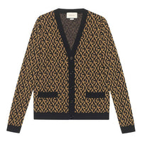 (WMNS) Gucci Diamond Golden And Silver Silk Wool Jacquard Cardigan For Black Golden 'Black Gold' 595659-XKA00-7064