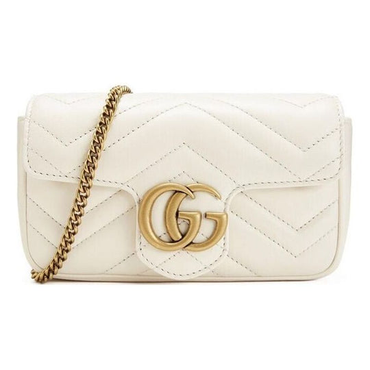 (WMNS) Gucci Silver GG Marmont Leather Tote Bag 'White' 476433-DSVRT-9022