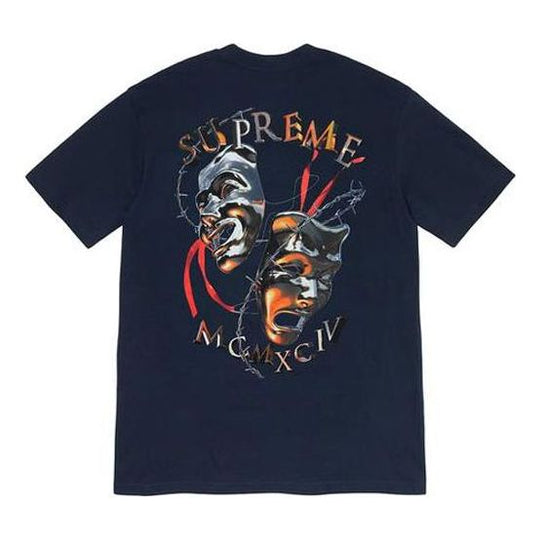 Supreme SS20 Week 1 Laugh Now Tee Printing Short Sleeve Unisex Navy Blue SUP-SS20-043