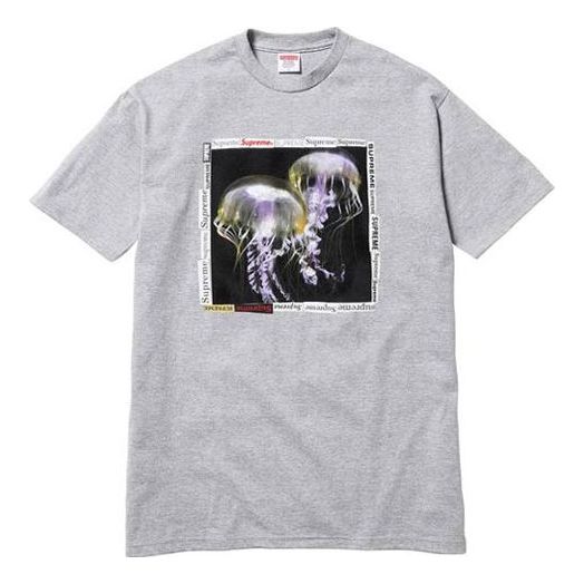 Supreme SS18 Jellyfish Tee Heather Grey Printing Short Sleeve Unisex Gray SUP-SS18-163