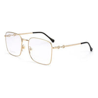 Gucci Horsebit Gold Color Square Frame Retro Minimalistic Metallic Black Lens Gold Color GG0951O-002