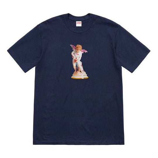 Supreme SS19 Cupid Tee Navy Angel Printing Short Sleeve Unisex Navy Blue SUP-SS19-689