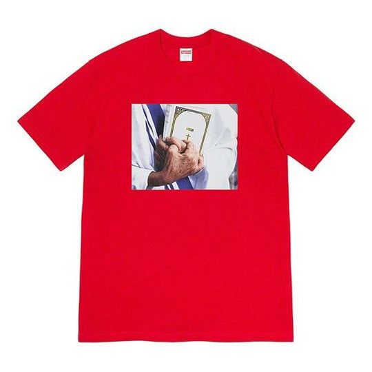 Supreme FW19 Week 7 Bible Tee Printing Short Sleeve Unisex Red SUP-FW19-712