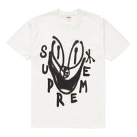 Supreme FW18 Smile Tee White Graffiti Smiling Face Printing Short Sleeve Unisex SUP-FW18-1207