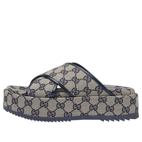 (WMNS) Gucci GG Platform Slide Sandal 'GG Motif - Beige Blue' 692842-H6320-4061