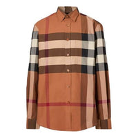 Burberry Check Stretch Cotton Shirt Male Brown 80376401