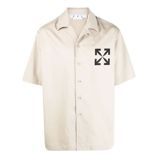 Men's Off-White SS22 Iconic Arrow Pattern Short Sleeve Loose Fit Shirt OMGA196S22FAB0031710