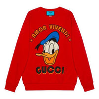 Gucci x Disney SS21 Donald Duck Printed Cotton Sweatshirt For Men Red 617964-XJDC1-6429