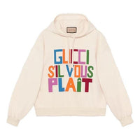 Gucci Felted cotton Hooded sweatshirt with patch 'Ivory' 721427-XJFFW-9162