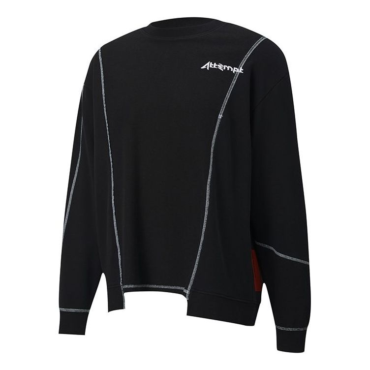 PUMA x ATTEMPT Crossover Casual Round Neck Contrasting Colors Long Sleeves Black 598272-01
