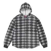 Supreme FW23 Week14 Hooded Plaid Knit Shirt Jacket 'Black' SUP-FW23-224