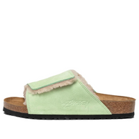Birkenstock x Stussy Solana Shearling Slide 'Washed Green' 1027695
