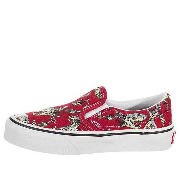 Vans Classic Slip-On Non-Slip Breathable Low Tops Casual Skateboarding Shoes Red VN0A4BUTTZ1
