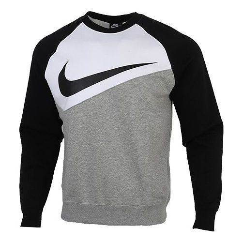 Nike Sportswear Swoosh Color Casual Collar Sports Men's Black And White Grey CZ4922-063