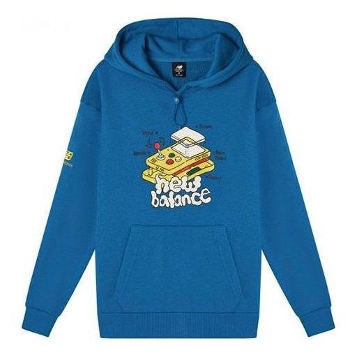 New Balance Graphic Print Hoodie 'Blue White' AMT11336-BMT