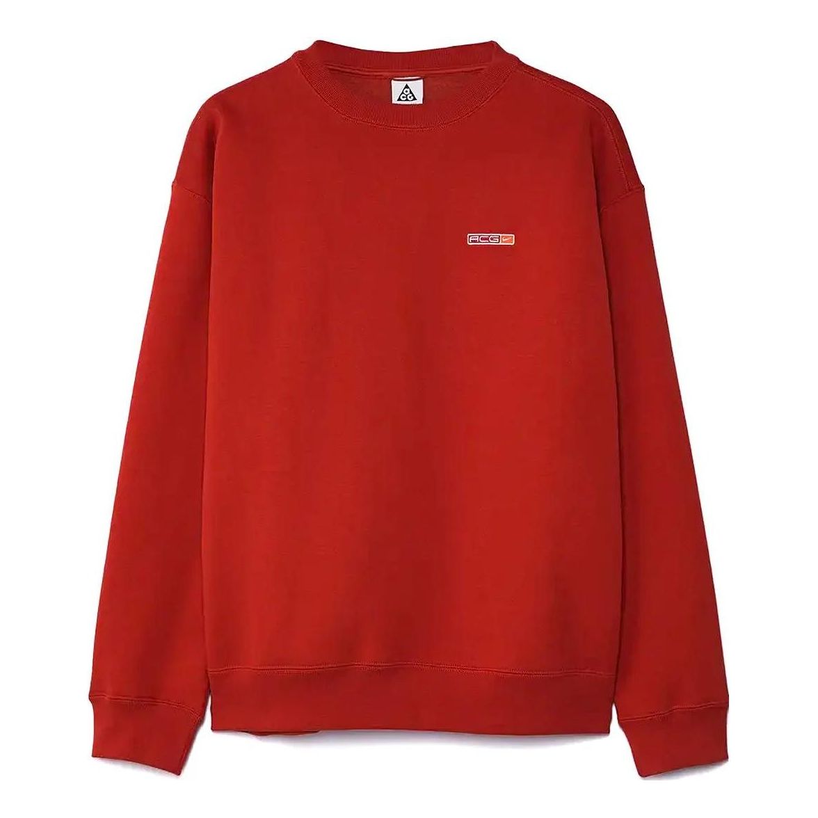 Men's Nike ACG Therma-Fit Solid Color Logo Embroidered Round Neck Long Sleeves Orange Red DM9941-671