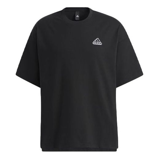 adidas M Badge Tee Sports Round Collar Male Black HA3648