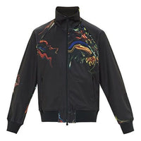 Men's Y-3 Toketa AOP Track Jacket Stand Collar Long Sleeves Casual Black FJ0391