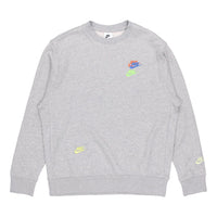 Men's Nike Contrasting Colors Logo Round Neck Pullover Autumn Gray DJ6915-063