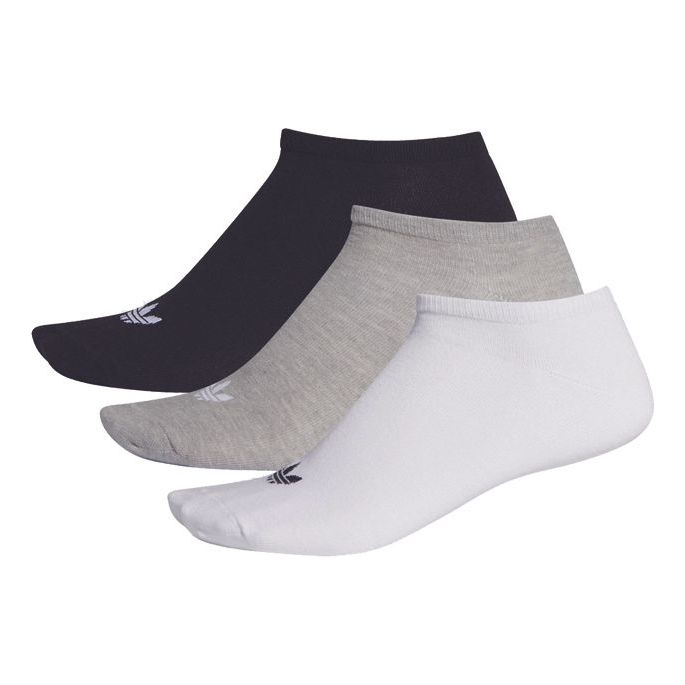 adidas originals Unisex TREFOIL LINER Socks 3 Packs Multicolor 'White Gray Black' FT8524