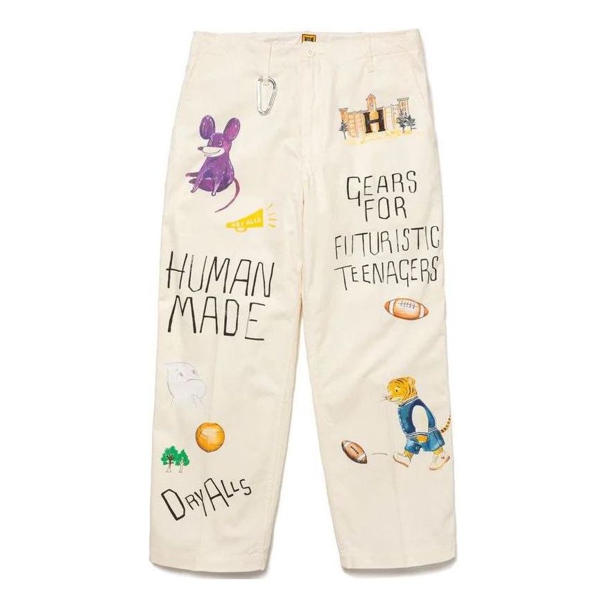 HUMAN MADE Printed Chino Pants 'White' HM26PT005
