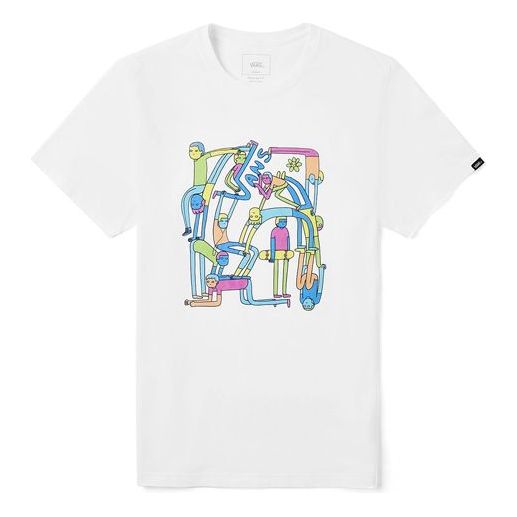 Vans OTW LICKPALIK Cartoon Printing Short Sleeve Couple Style White VN0A4RAVWHT