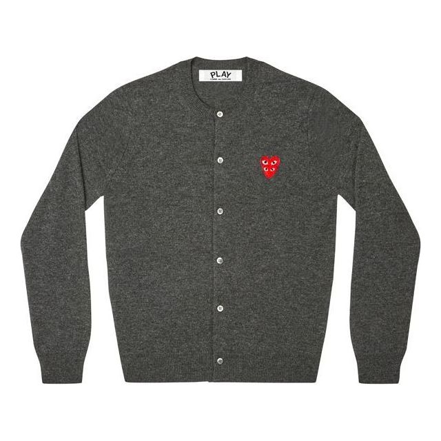 (WMNS) COMME des GARCONS PLAY Cardigan Red Emblem 'Grey' AZ-N075-051-2