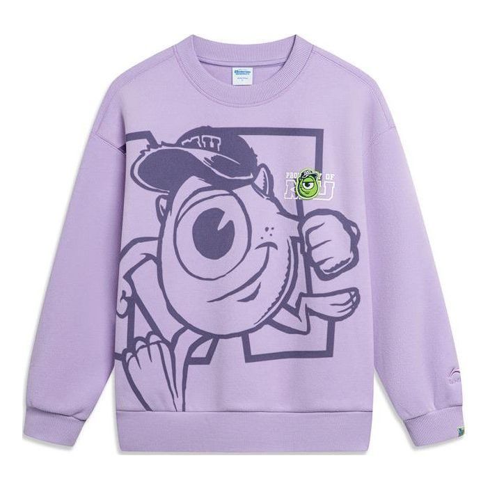 (WMNS) Li-Ning x Disney Monster University Warm Fleece Sweatershirt 'Lavender' AWDT812-1