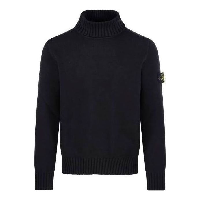 STONE ISLAND Logo Patch Turtleneck Sweater 'Black' 7915505A2-V0029