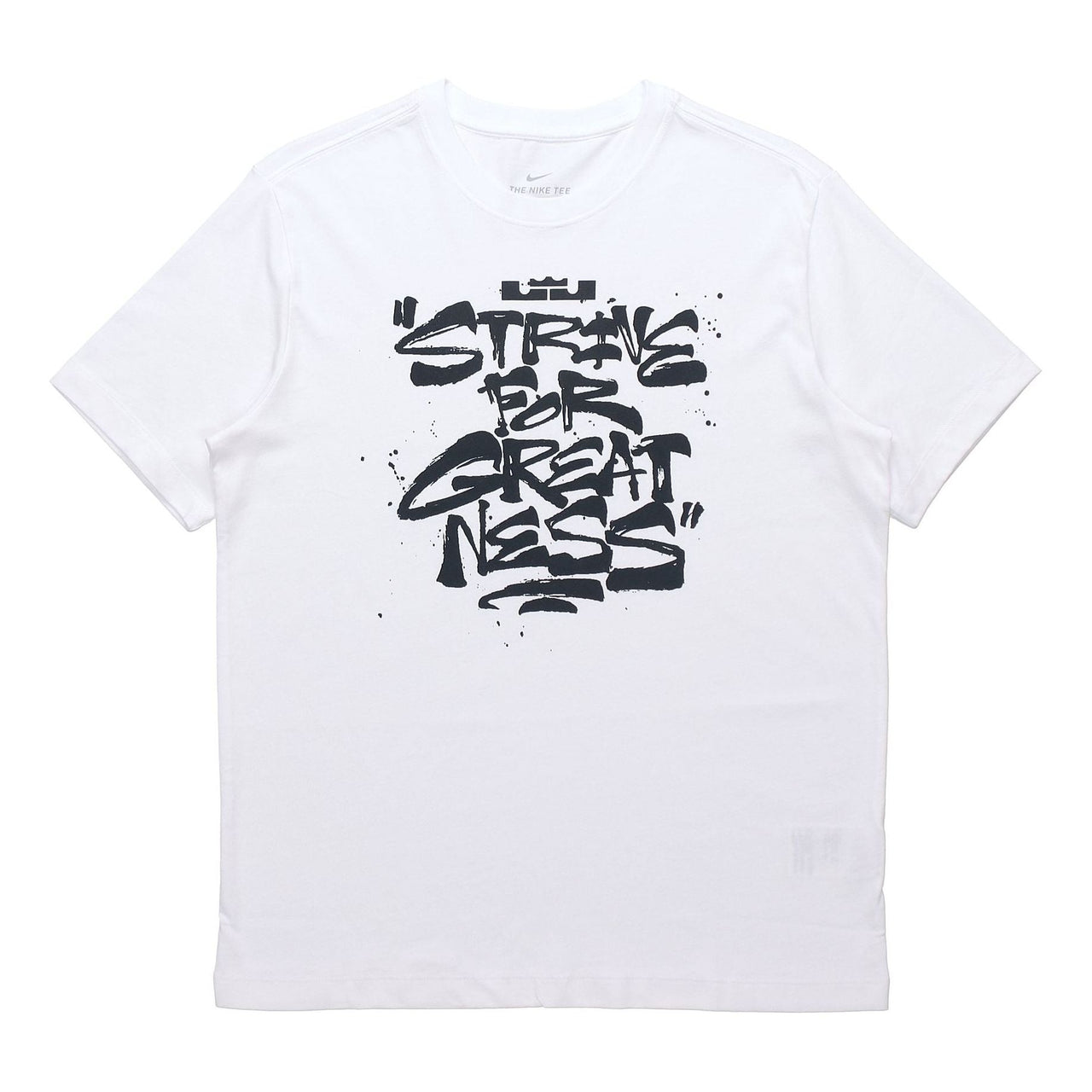 Men's Nike Lebron Strive for Greatness Basketball Sports Alphabet Printing Round Neck Short Sleeve White T-Shirt DD0786-100