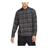 Nike SB Skateboard Plaid Skateboard Casual Shirt Jacket Black CK5316-010