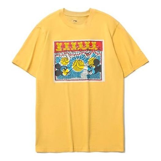Li-Ning x Disney Mickey x Keith Haring Tee 'Yellow Blue' AHSR499-4