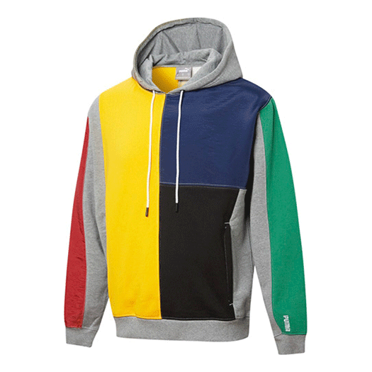 PUMA Signature Hoodie Sweatshirt 'Grey Yellow Green Red' 532086-01
