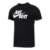 Nike Just Do It Letter Printing Sports Round Collar Male Black 891864-010