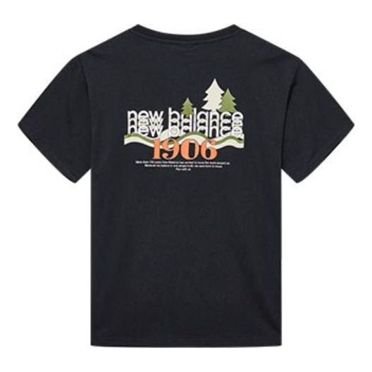 New Balance Logo Graphic T-Shirt 'Black White' AMT22367-BK