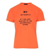 Balenciaga 'Hi My Name Is' T-Shirt 'Orange' 661705TKVK47513