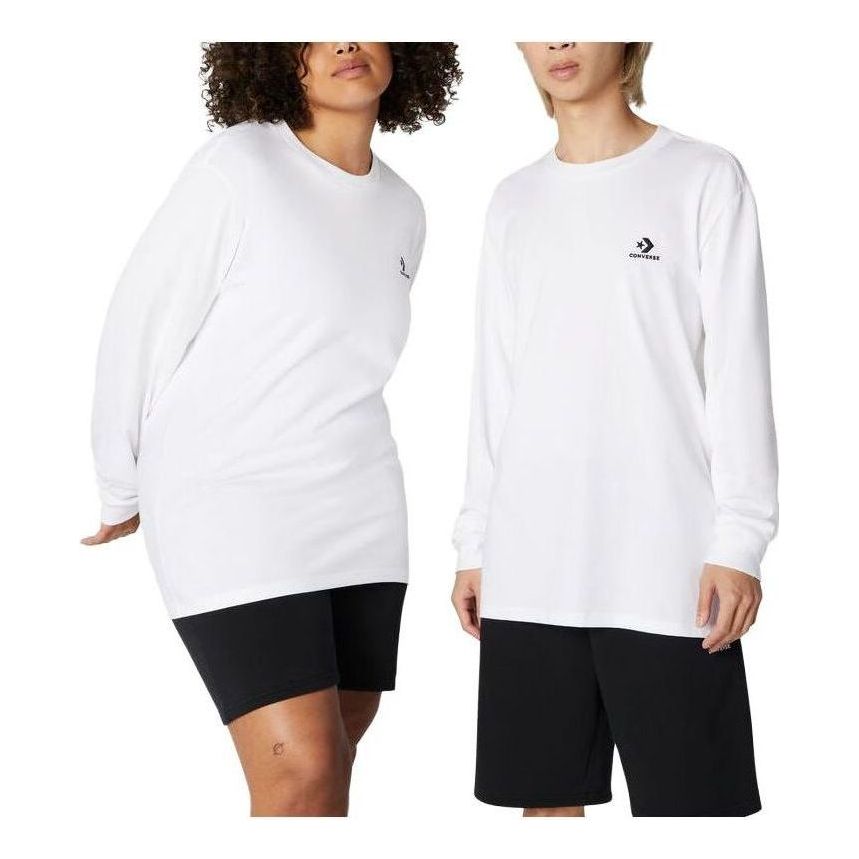Converse Go-To Embroidered Star Chevron Long Sleeve Tee 'White' 10023872-A01