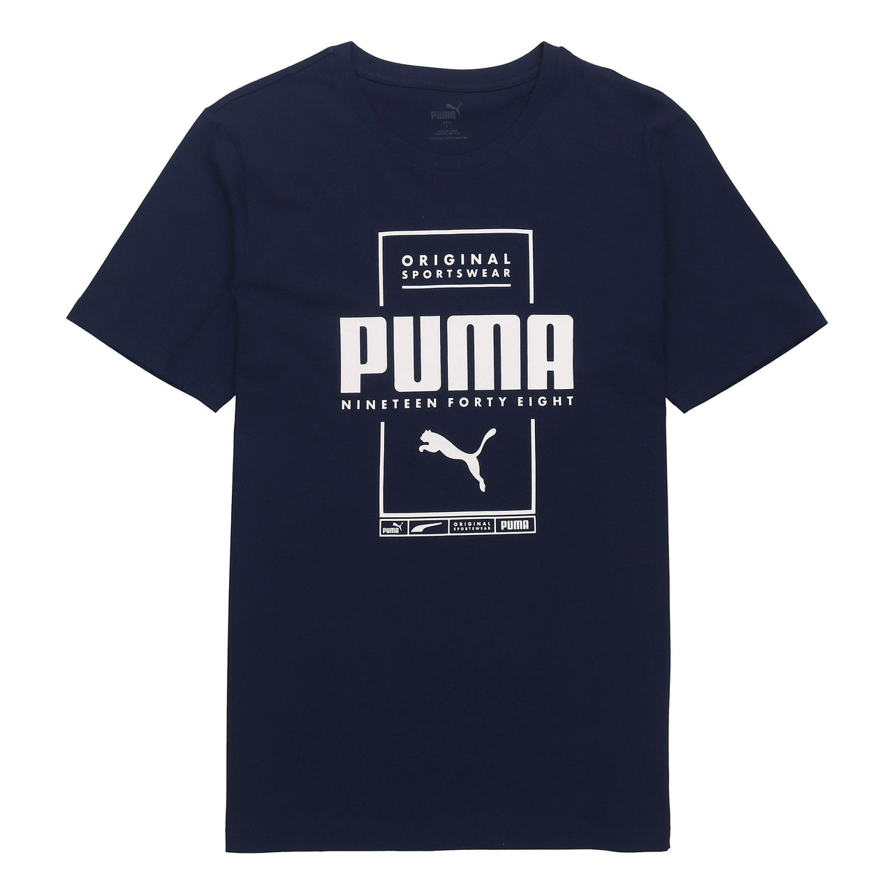 PUMA Casual Sports Printing Round Neck Short Sleeve Blue 586586-06