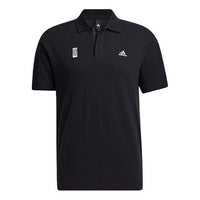 adidas Series Logo Solid Color Short Sleeve Polo Shirt Black GP0825