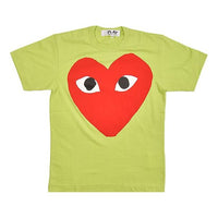 COMME des GARCONS PLAY Large Red Love Round Neck Short Sleeve Green AZ-T273-051-2