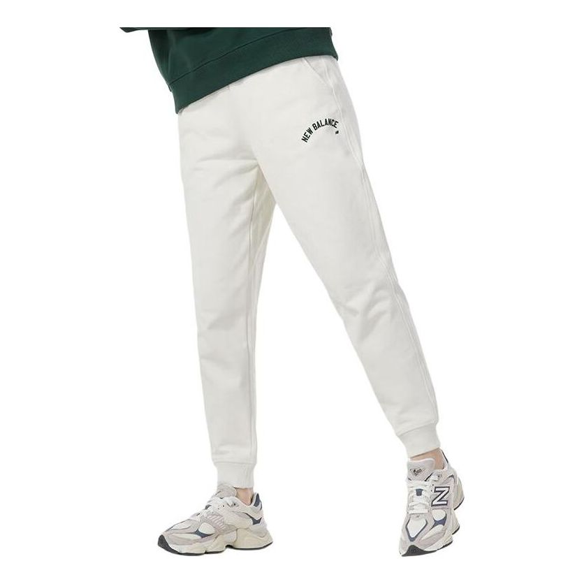 (WMNS) New Balance Wordmark Logo Jogging Pants 'White' AWP41310-CIC