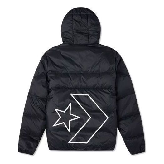 Converse Classic Casual Warm Hooded Down Jacket 'Black' 10023695-001