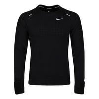 Nike Sphere Dri-Fit Running Exercise Round Long Sleeve T-Shirt Men's Black CU6084-010